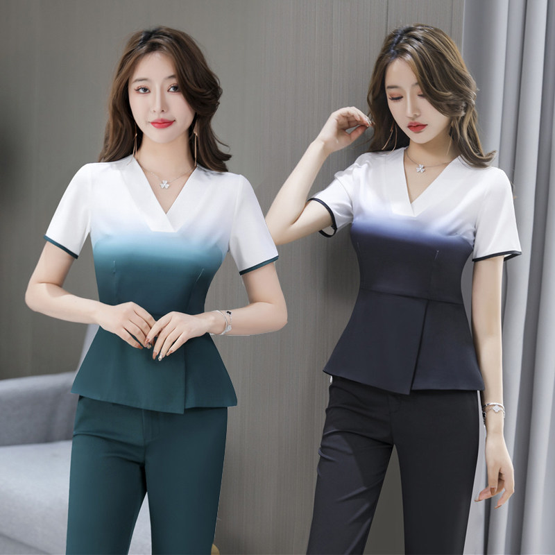 2022新款足浴足疗技师工作服养生馆沐足制服美容师spa按摩套装女