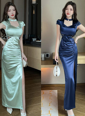 高级感气质晚礼服性感技师工作服