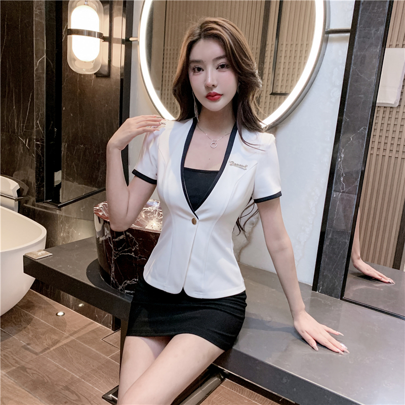 酒店前台空姐制服KTV公主服三件套装性感美容院工作服足浴技师服