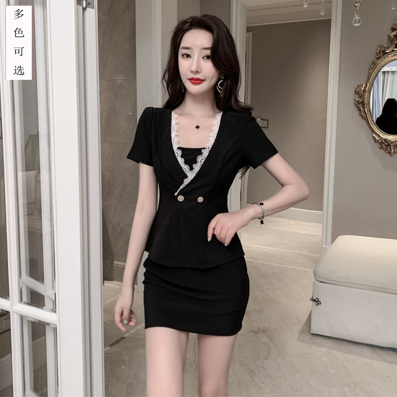 性感显瘦酒店足浴足疗前台美容师服装气质空姐装技师工作服女套装
