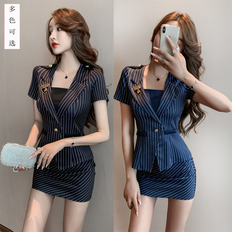 足疗技师工作服SPA美容养生按摩工衣KTV性感显瘦套装气质空姐制服