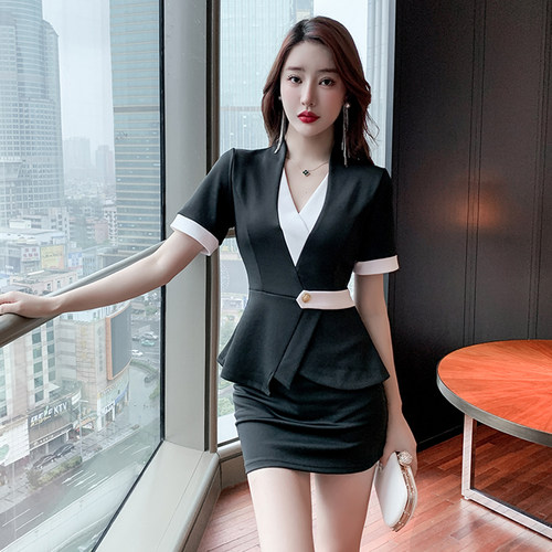 气质显瘦按摩桑拿足浴技师服套装
