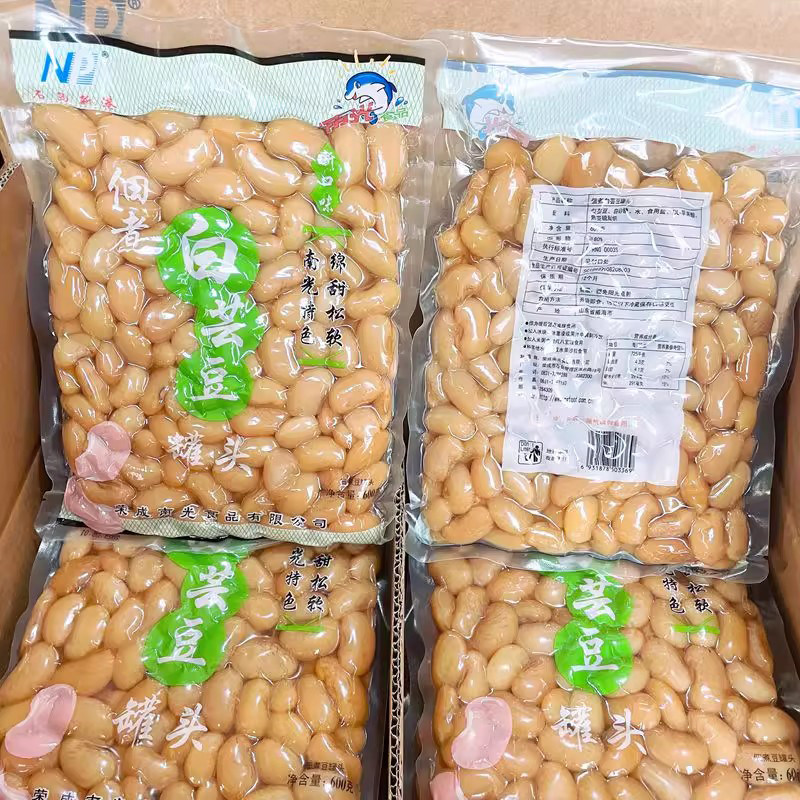 整箱南光佃煮白芸豆罐头600g白花豆刨冰甜蜜豆熟即食冷菜甜品配料
