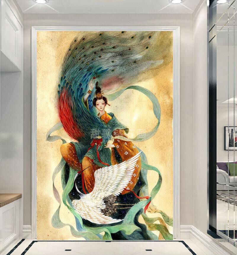 DIY方钻满钻钻石画道家人物九天玄女手工粘贴钻十字绣带钻砖石画