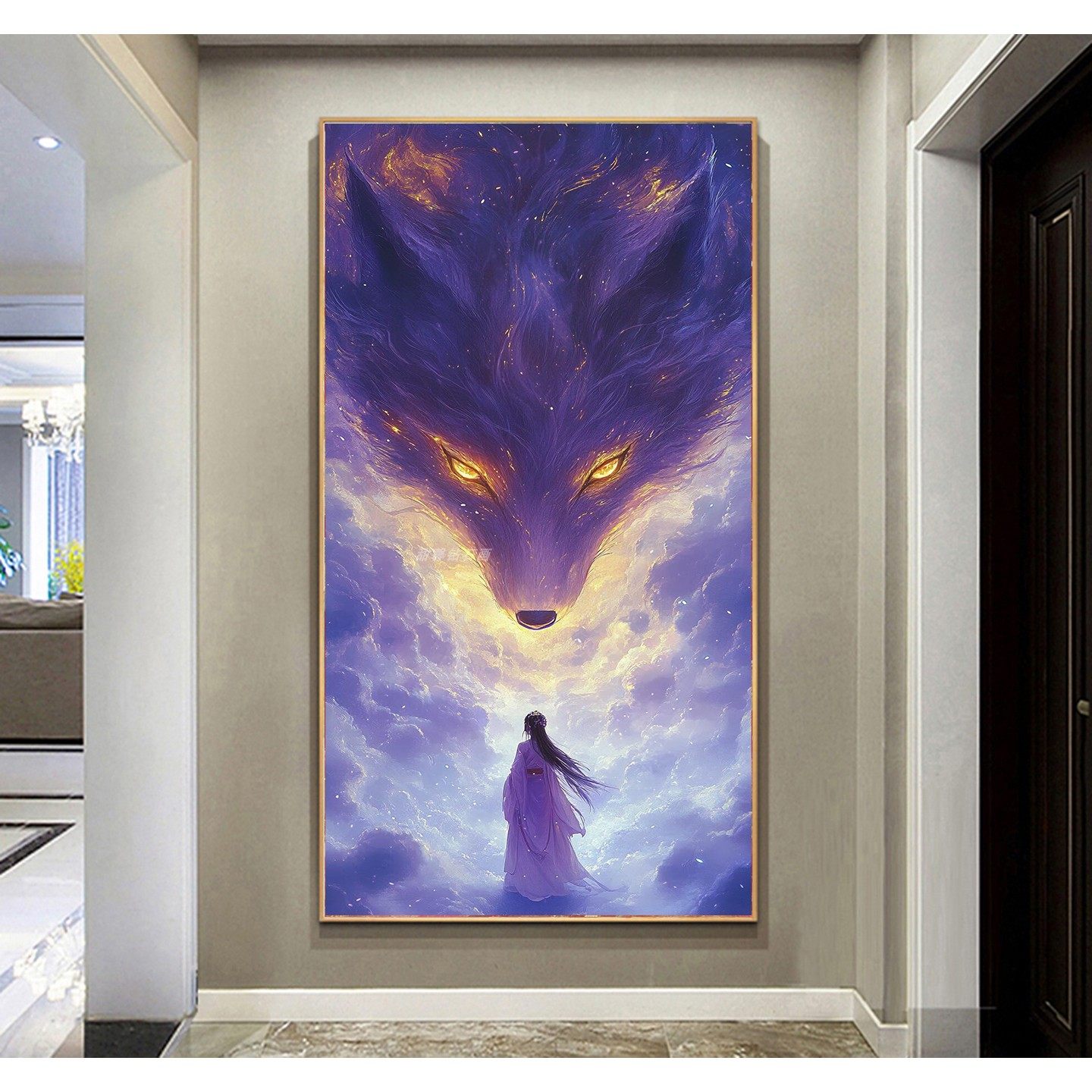 2026新款DIY方钻满钻钻石画砖石绣粘贴钻十字绣美女背影狼玄关二,居家布艺,钻石绣,淘宝优惠券,粉丝福利购,淘宝优惠卷