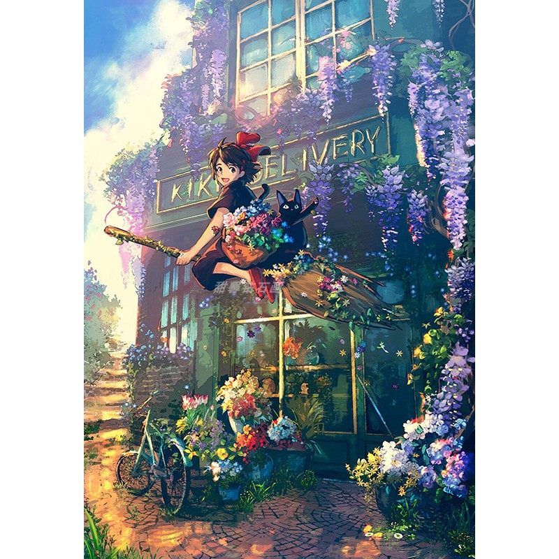 2025新款日式DIY手工粘贴钻十字绣方钻满钻钻石画钻石绣魔女飞翔,居家布艺,钻石绣,淘宝优惠券,粉丝福利购,淘宝优惠卷