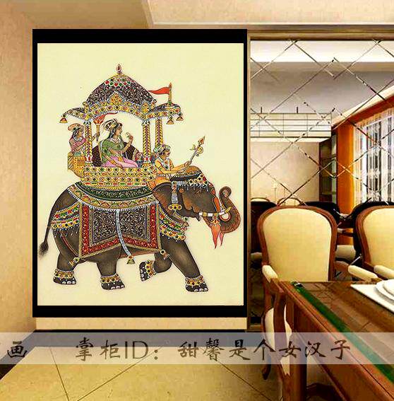 泰国风大象5D方钻满钻钻石画沾贴钻石十字绣砖石画印度王子公主