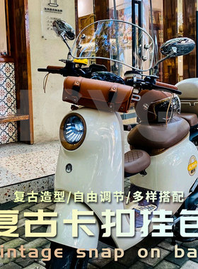 电动车复古挂包前置物车头尾包装饰防水电瓶车改造爱玛晴天通用