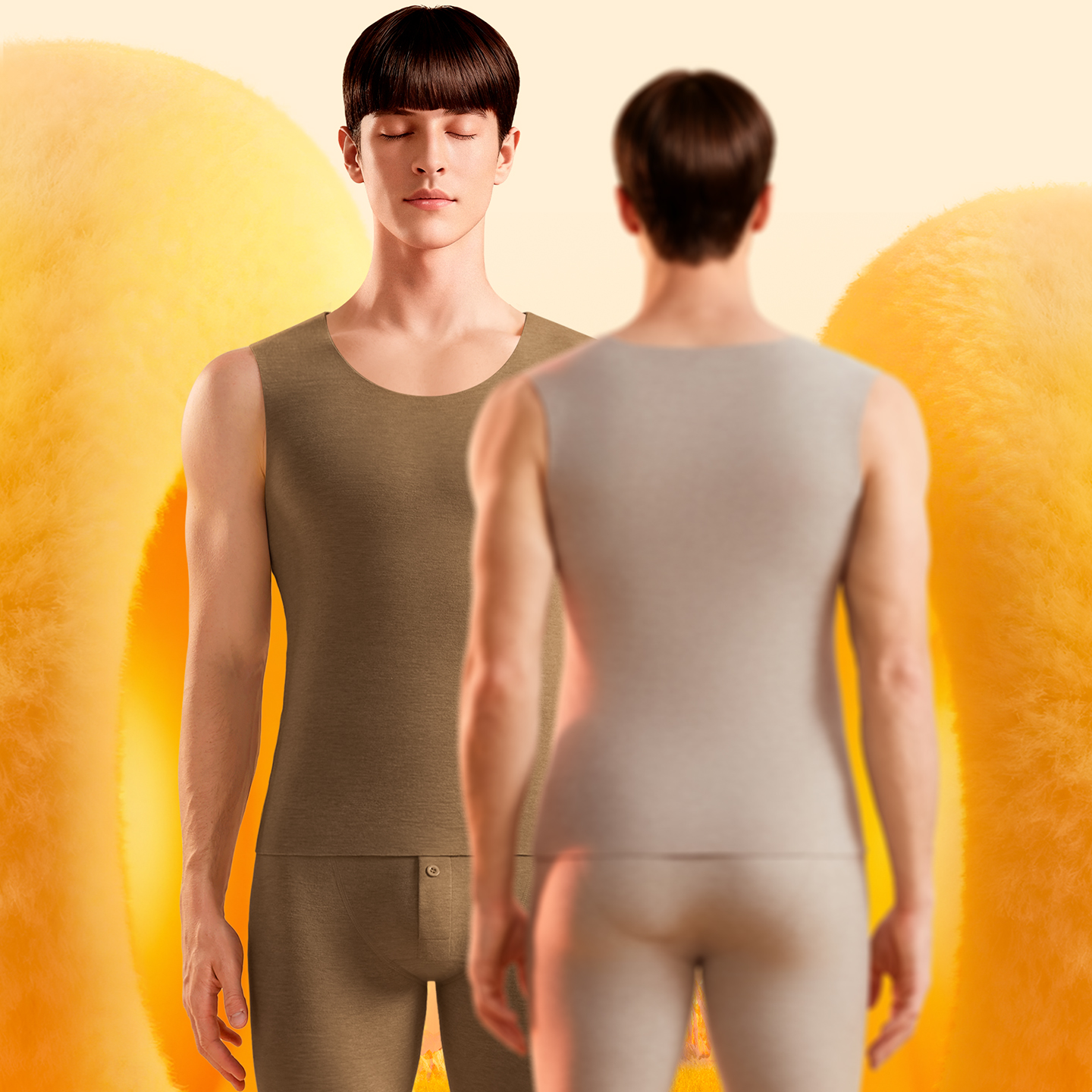 简·云羊毛蚕丝德绒保暖背心