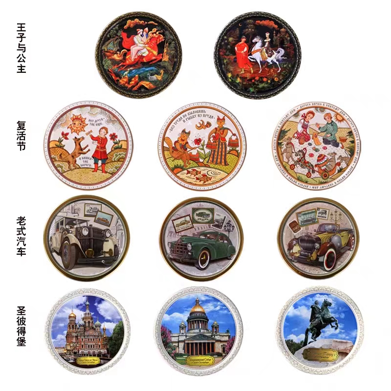 进口俄罗斯曲奇饼干套娃铁盒