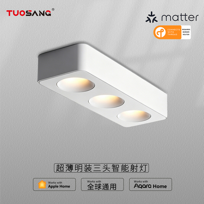 超薄三头明装筒灯Matter Thread智能Homekit斗胆灯绿米Aqara射灯