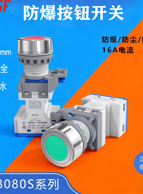 JS8080S-A防爆防尘防腐控制按钮塑料材质开孔22mm开关1常开1常闭