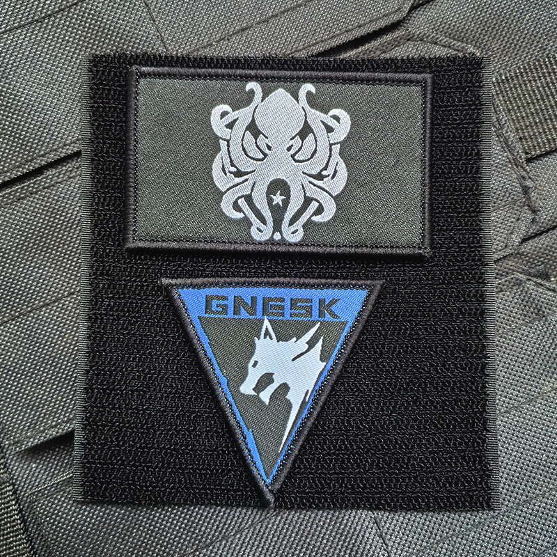 暗夜突围白狼连队黑金国际蔚蓝档案魔术贴包贴士气章包贴个性语录