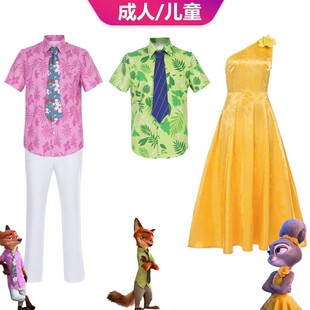 疯狂动物城cos服朱迪警官黄色连衣裙兔子尼克同款动漫舞台表演服