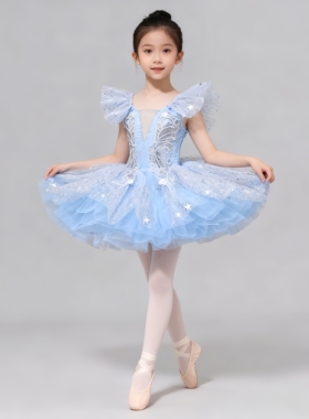 儿童专业芭蕾舞裙女童小天鹅亮片公主蓬蓬裙可爱舞台演出表演服装