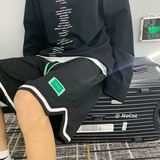 2025夏装1港风清新织带拼接运动短裤休闲卫裤XZ502-DK532-P35，男装牛仔裤，星座502