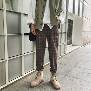 春秋装~日系复古新款毛呢格子休闲裤XZ502-K112-P68