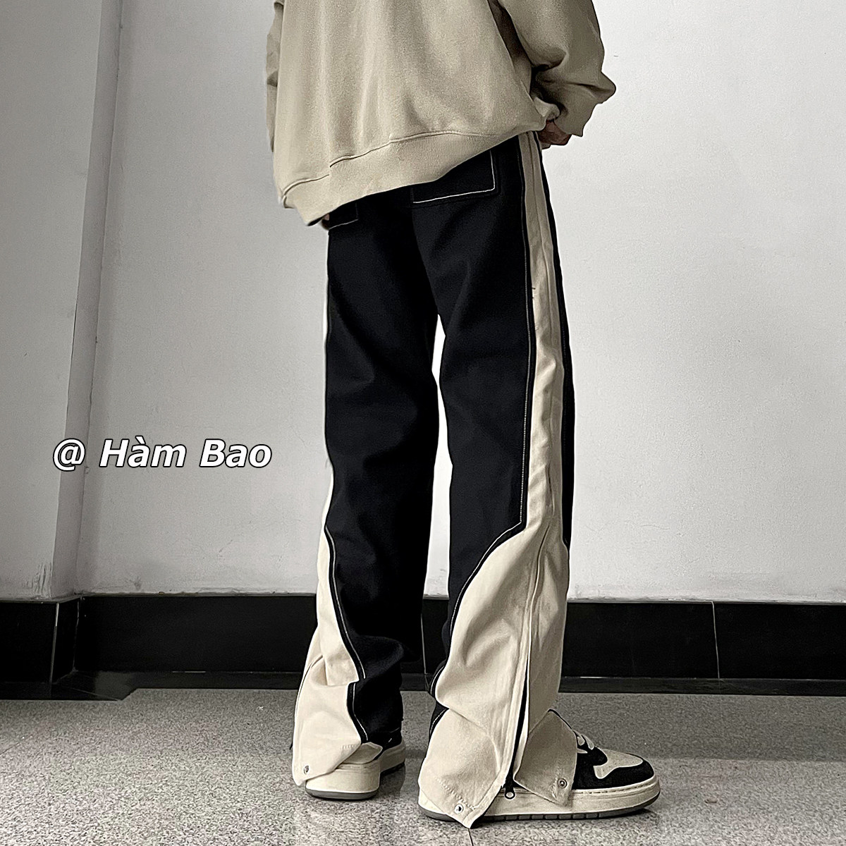 美式复古街头拉链开叉高街直筒牛仔裤7XZ502-K632-P65控88,男装牛仔裤,星座502