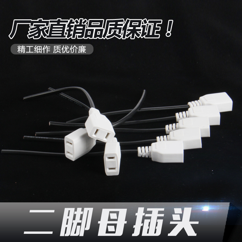 带线2孔母插头监控防水盒10A电源插头两脚母头220V公头防水一体