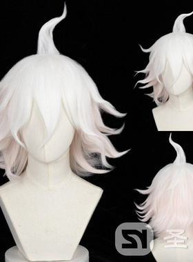 【圣奈】 狛枝凪斗 弹丸论破2 造型款cos假发 粉白渐变