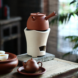 潮州工夫茶炉茶炉白泥炉煮水煮茶炉全手工炭炉仿古白泥炉成竹茶器