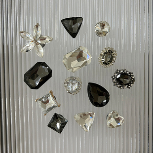 扣鞋 配饰黑白水钻石链条鞋 花饰品卡洛驰diy 适配cross洞洞鞋 新款