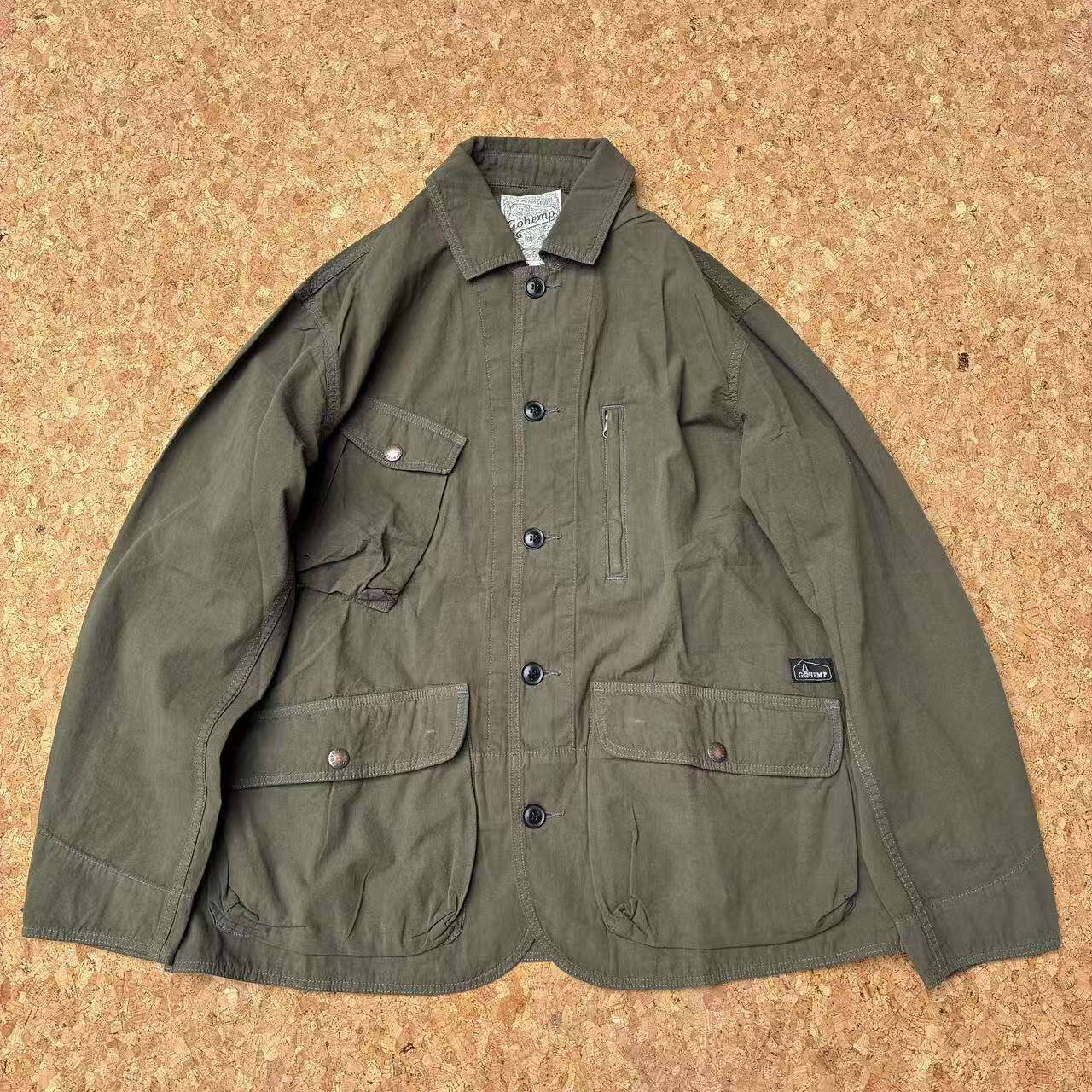 日系夏季棉麻夹克户外复古文艺防晒外套春秋机能口袋男女休闲长袖