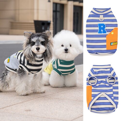 26春夏！DB帅气条纹棒球服 比熊背心泰迪运动衫博美背心约克夏