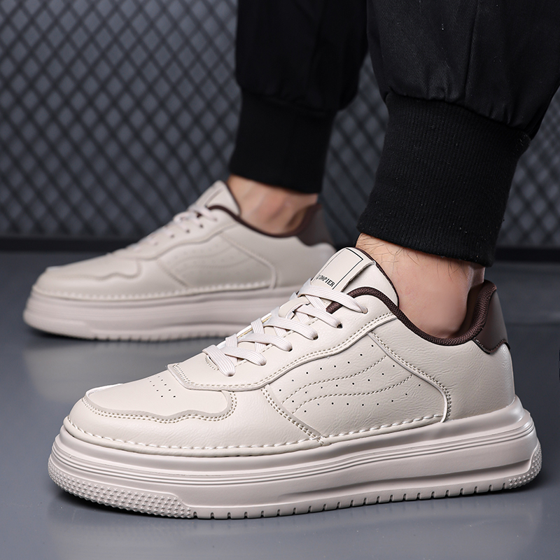 秋季皮面男士复古英林厚底板鞋