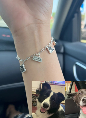 宠物照片小猫咪狗狗头像纯银饰品来图定制纪念项链吊坠手链手镯