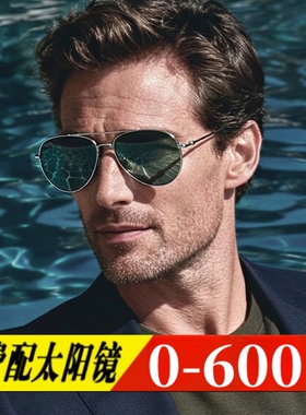 近视墨镜男可配有度数纯钛超轻玻璃镜片开车驾驶偏光遮光太阳镜女