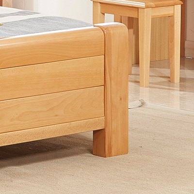 北欧全实木床榉木大床1.5米1.8米双人婚床主卧储物原木床工厂直销
