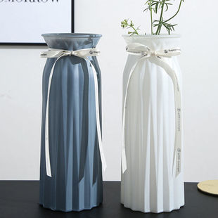 30cm高欧式玻璃折纸插花瓶干花创意客厅水养玫瑰百合仿真花粉蝶花