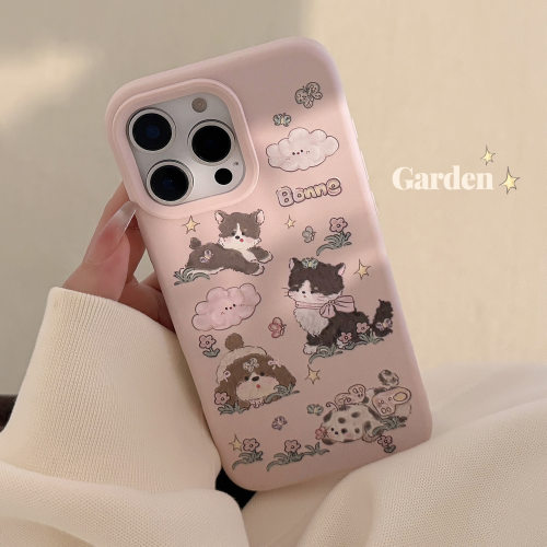 春季ins花朵猫咪适用苹果17pro max手机壳iphone15甜美16硅胶13软