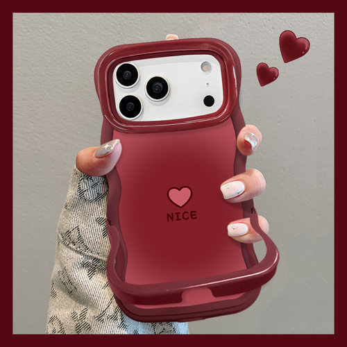 nice爱心适用苹果17pm手机壳iphone18简约15硅胶防摔16支架14韩系