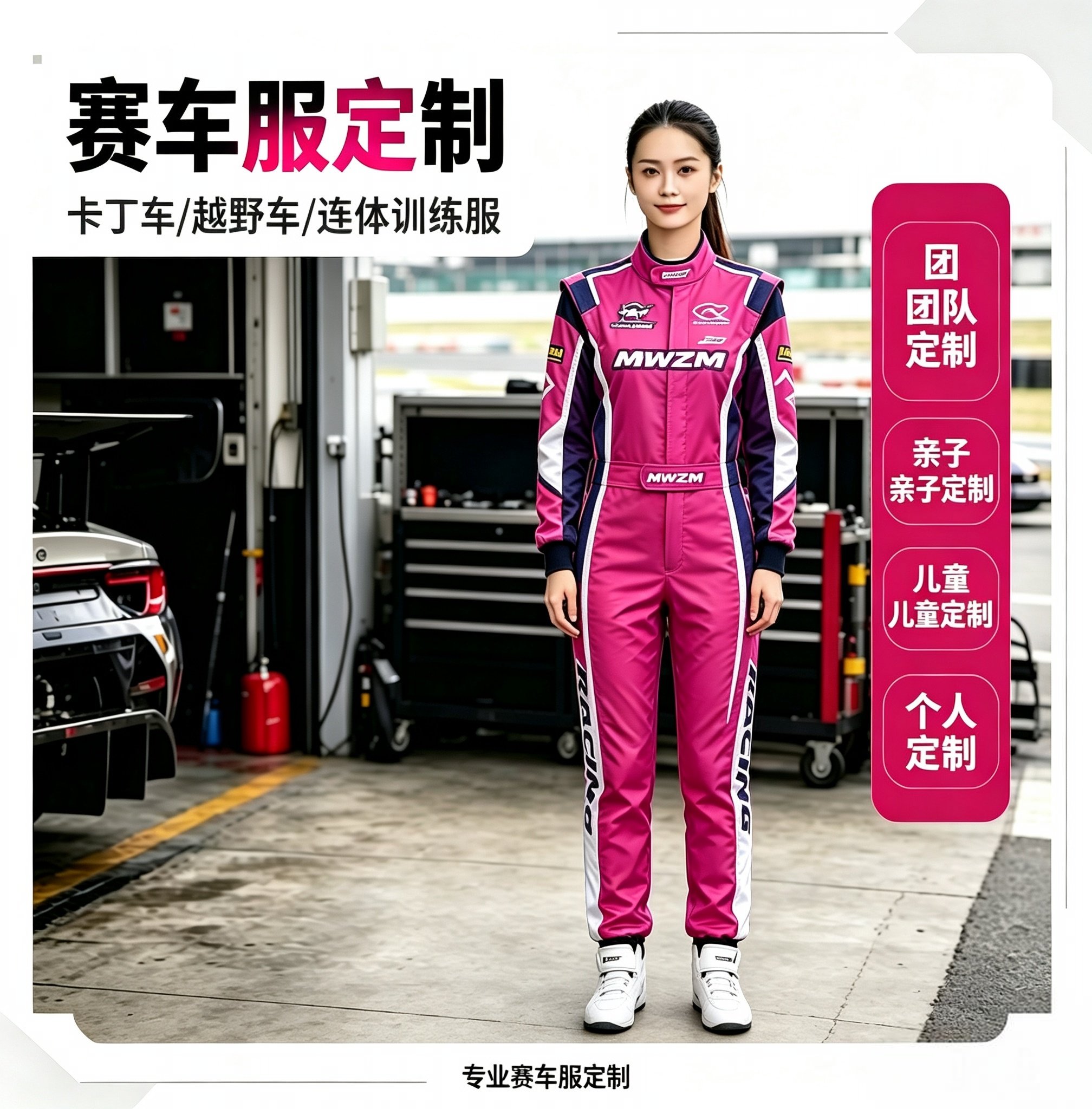 卡丁车连体服赛车服定制LOGO越野