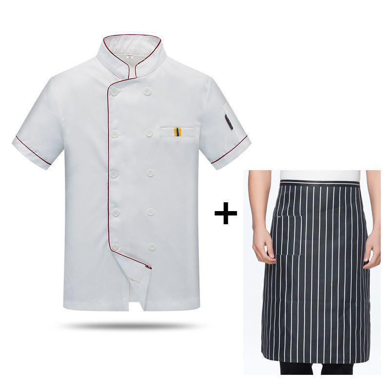 新款夏季青年厨师服短袖夏装酒店后厨餐厅透气半袖衣服薄款厨衣
