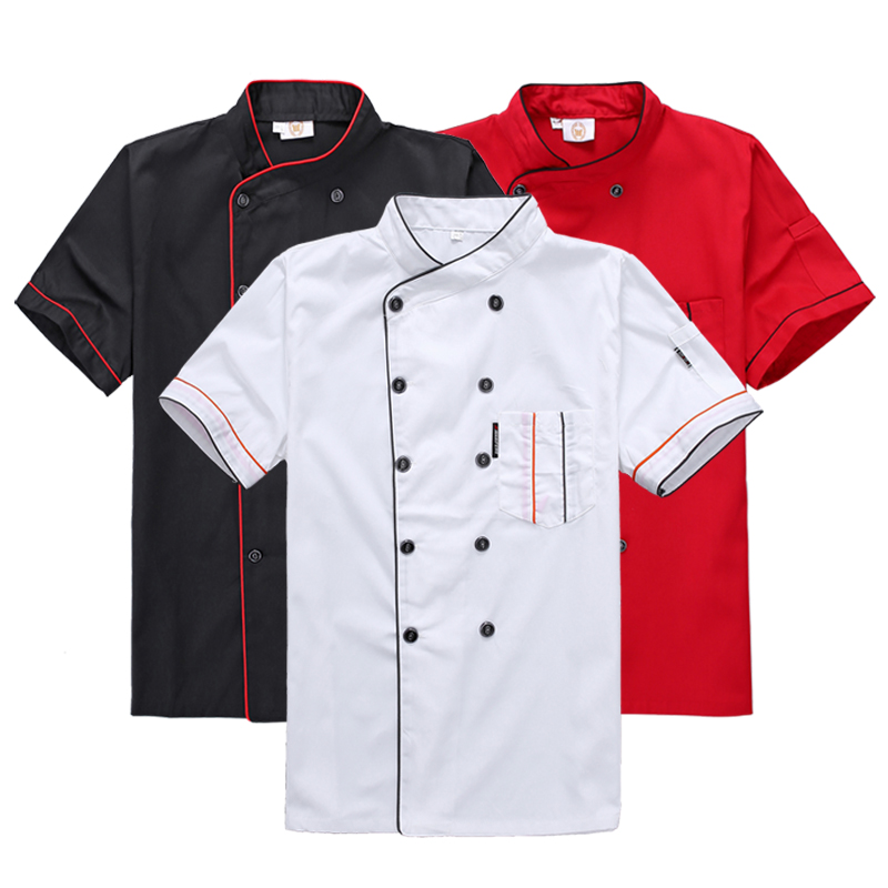 厨师工作服短袖夏季套装餐厅饭店长袖厨房工作服男女透气薄款夏天