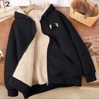 2024新款冬季女装羊羔绒开衫外套