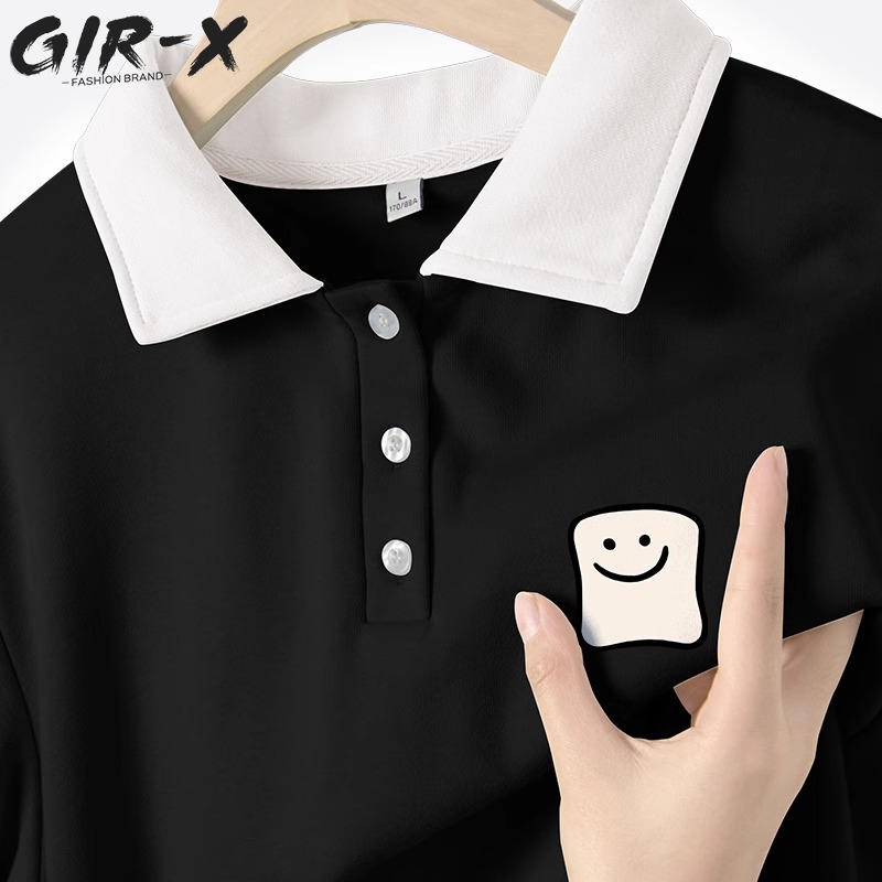 polo短袖t恤女夏2024新款学生宽松显瘦夏季女款上衣体恤衣服半袖