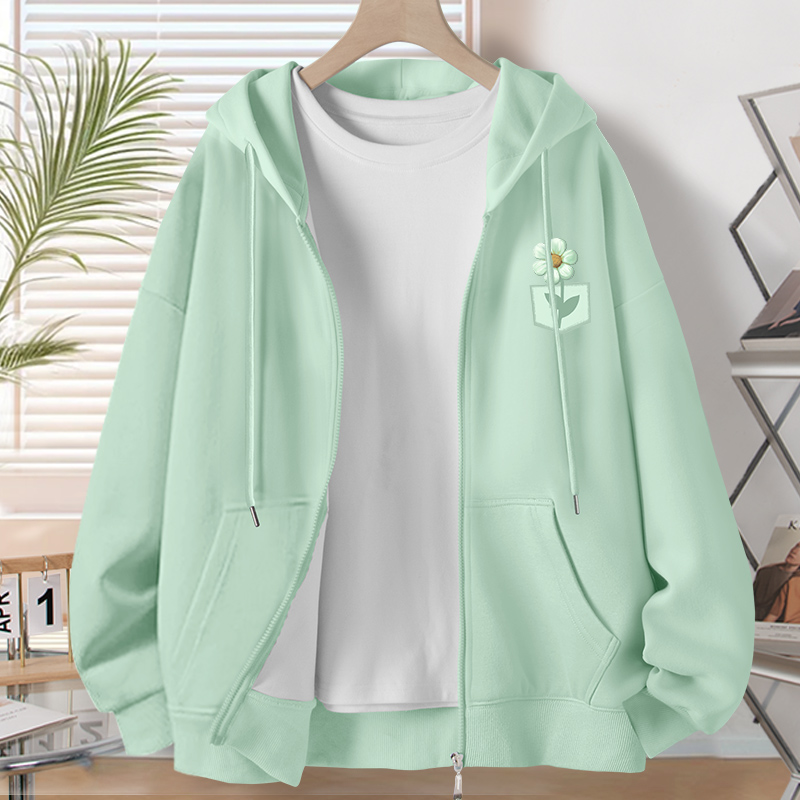 秋季外套2025新款爆款今年流行春秋款连帽开衫卫衣早秋女装上衣服