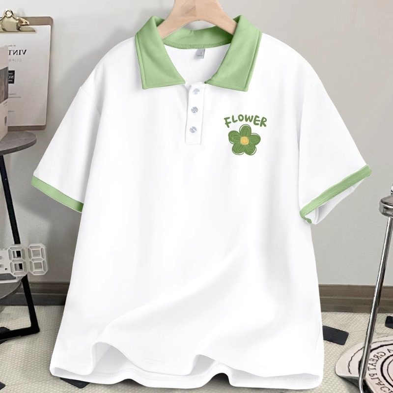 学生宽松上衣短袖t恤女2024新款女士夏季薄款polo领半袖体恤夏装,女装/女士精品,POLO衫,淘宝优惠券,粉丝福利购,淘宝优惠卷