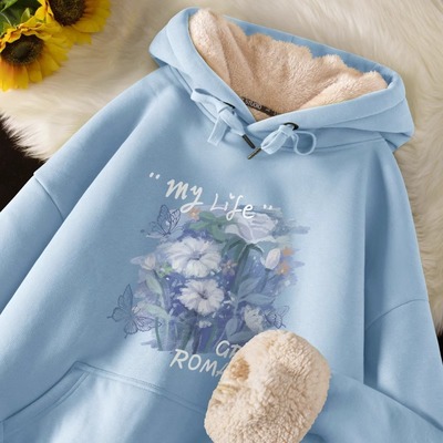 2024年新款冬季羊羔绒连帽卫衣