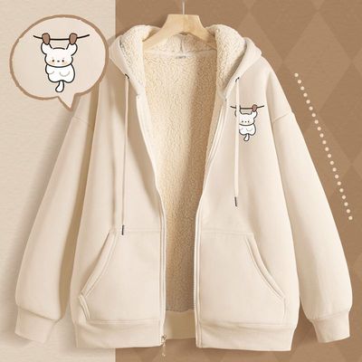 女2024新款加绒加厚羊羔绒秋冬装