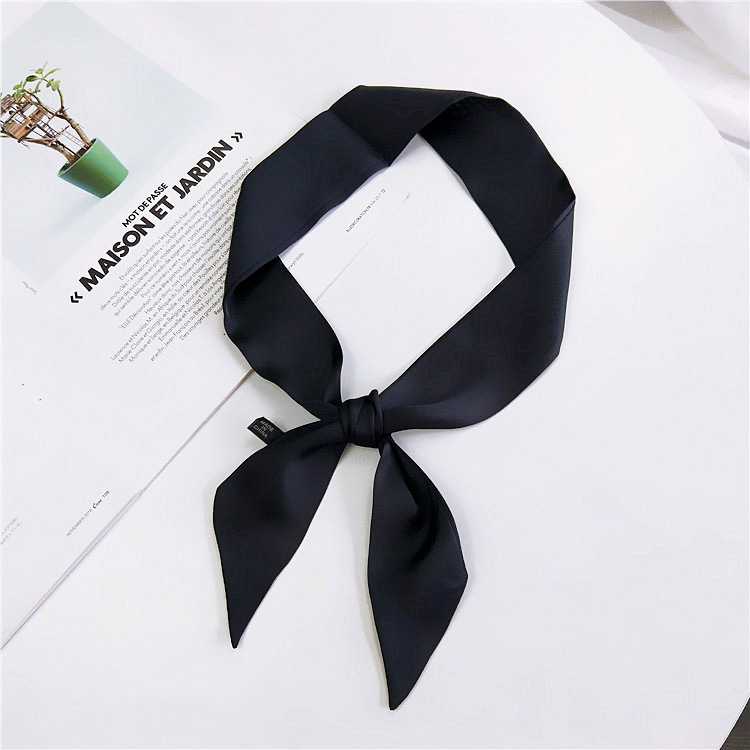 新款纯色小丝巾领巾女夏季绑包包缠手柄丝带百搭细小手腕飘带春秋