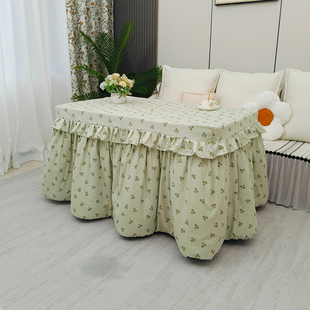 新款可拆洗揭盖烤火被罩长方形电暖桌取暖茶几被罩烤火桌子罩套