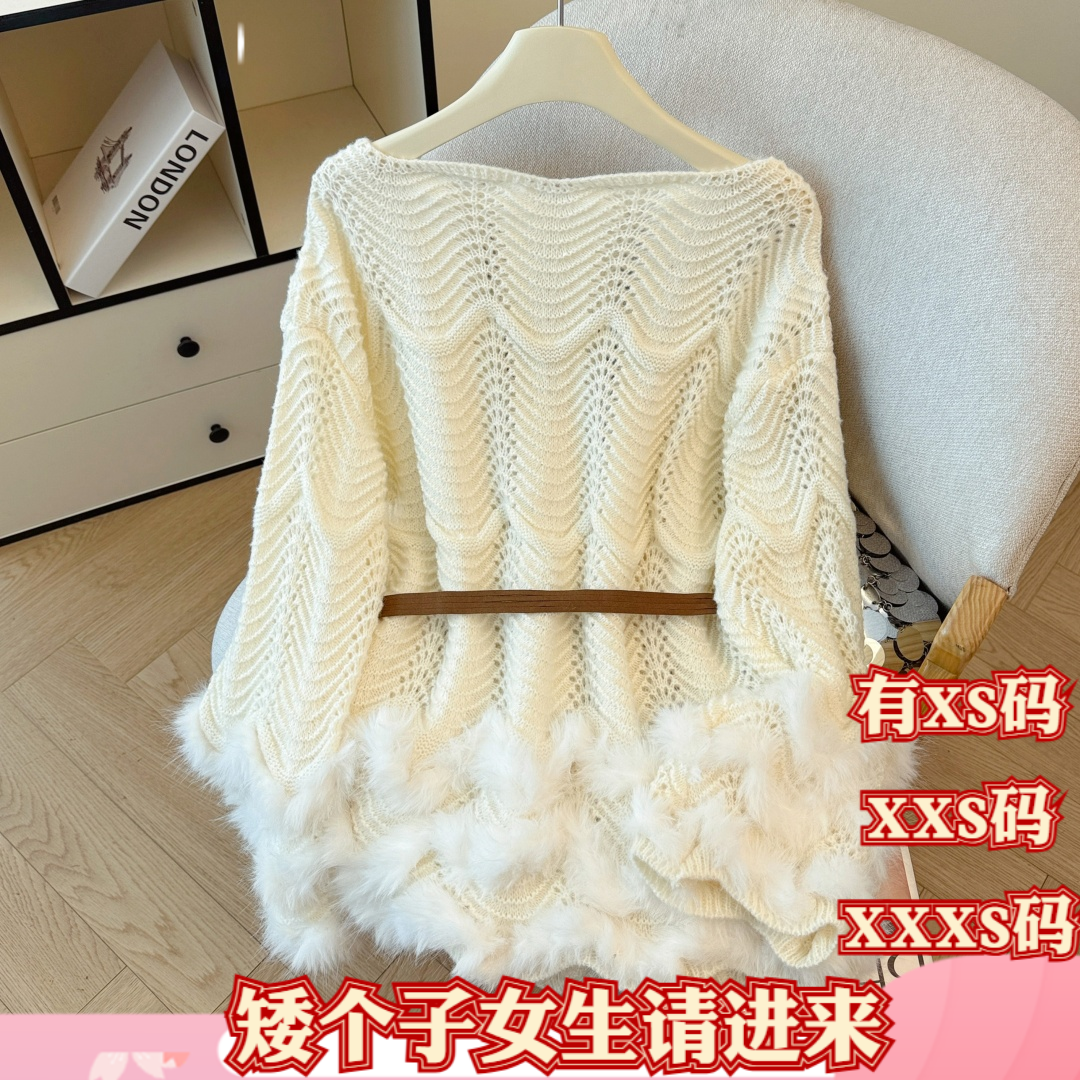 冬装小个子女装加小码XXXS150cm显高针织连衣裙高腰毛衣裙子短裙