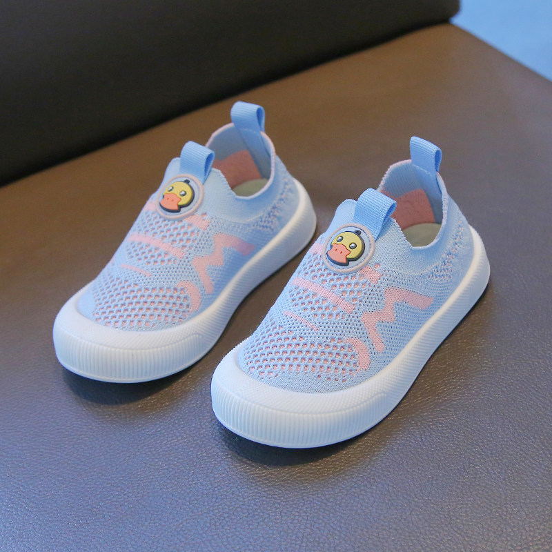 春季儿童运动鞋透气防滑板鞋宝宝软底室内外鞋男女童飞织春夏秋小