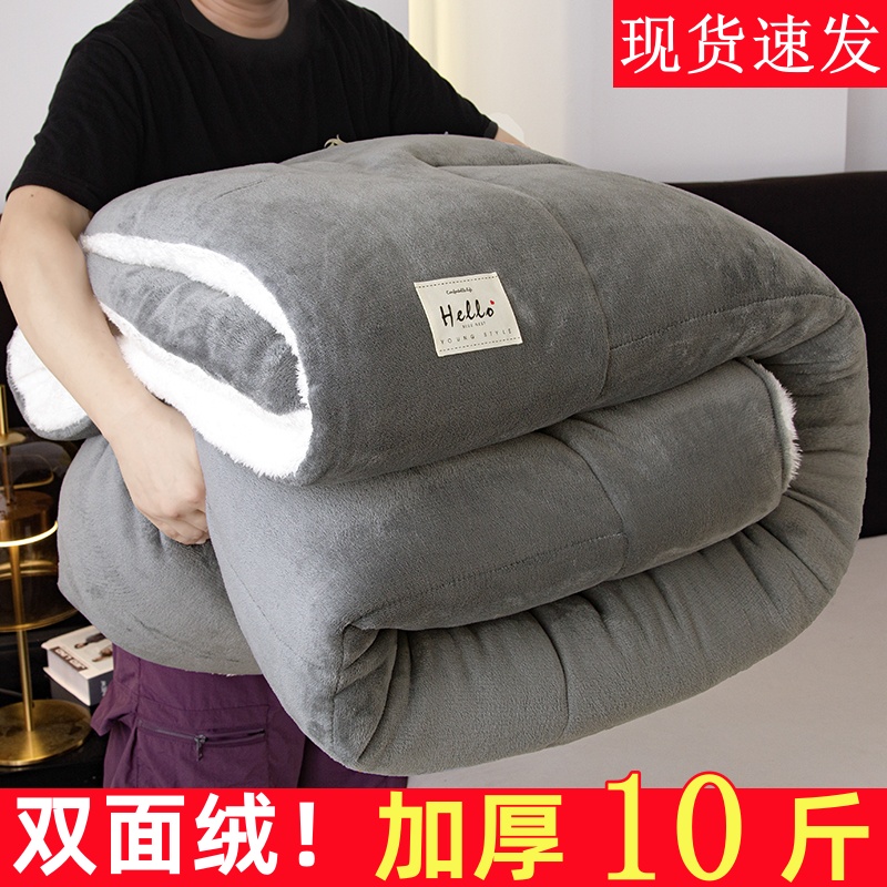 冬被双人牛奶绒羊羔绒被子2025冬季双面加绒被芯棉被冬天加厚保暖