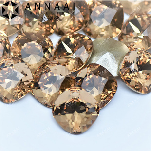246浅晶黄 花式 10MM 4470肥方 奥地利水晶美甲DIY爆闪 石